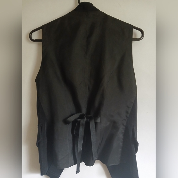 Women's Picasso A La Mode black vest SzSm buttons look like nickels tie front - Picture 10 of 13